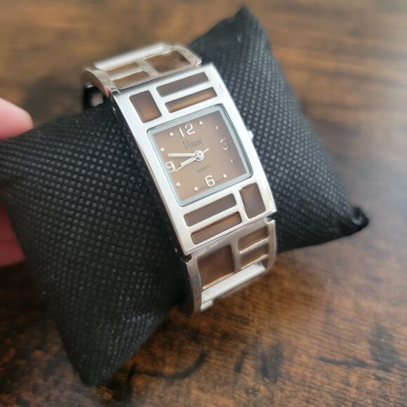 Vintage Watches Vivani Ladies Silver Grid Bracelet Quartz Watch Y2K Modern - Picture 3 of 10